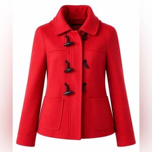 Old Navy Red Hooded Toggle Pea Coat 🧥